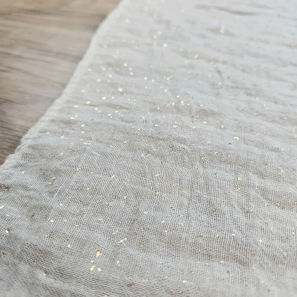 💜Cream & Metallic Gold Speckled Scarf/Wrap